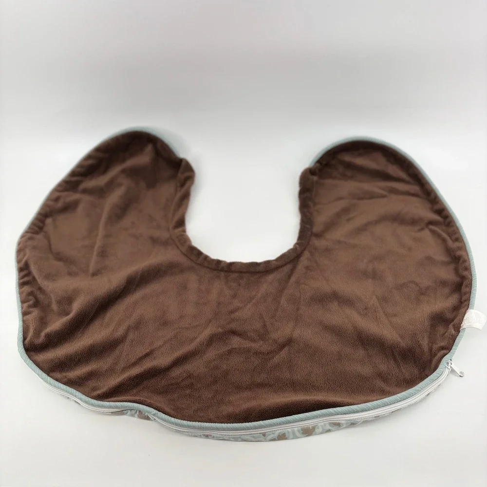 Nursing Pillow Case Cover Baby Feeding Support Blue Brown‎ Geometric Pattern